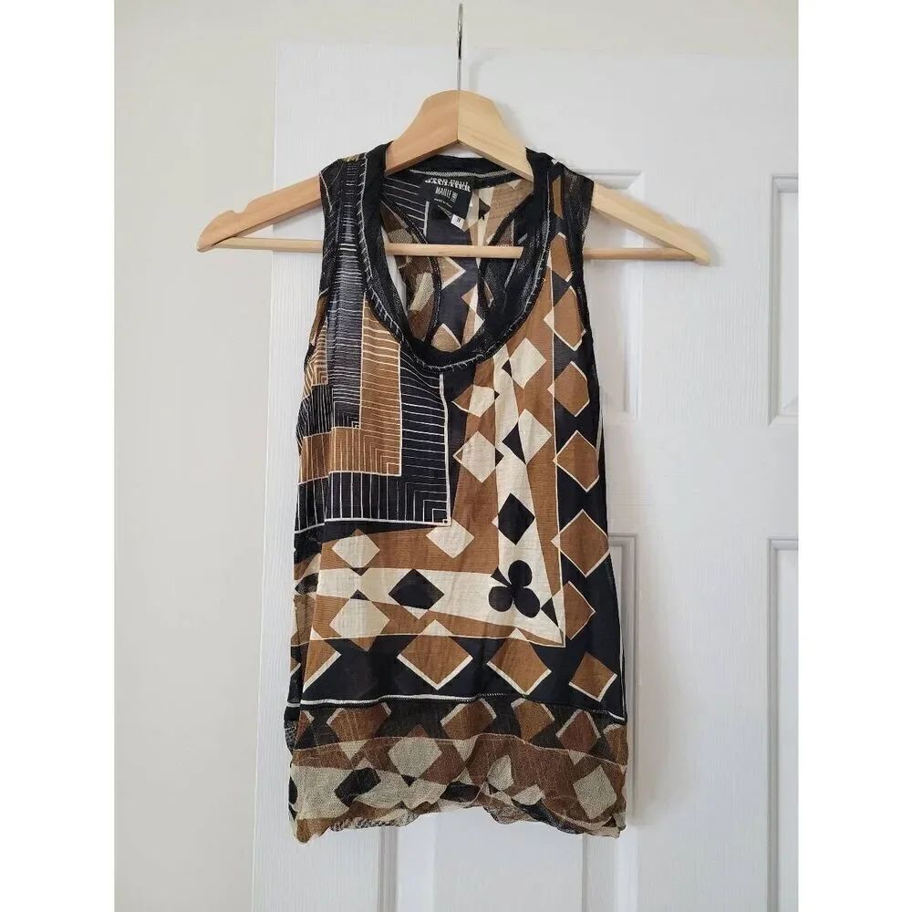 Jean Paul Gautier Vintage Silk Printed Top S